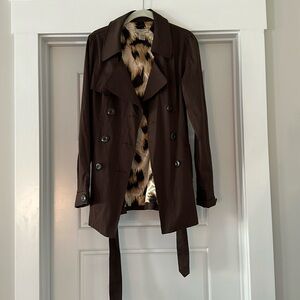 Brown trench coat